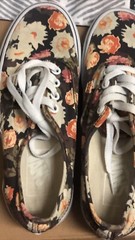 youth vans authentic abstract floral skate shoe boys 4 girls 5 1/2 $10