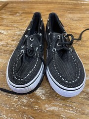 Sperry Top-Sider YG50797 Bahama Black/Black Dot Boat Shoes Youth Kids US 2.5 M