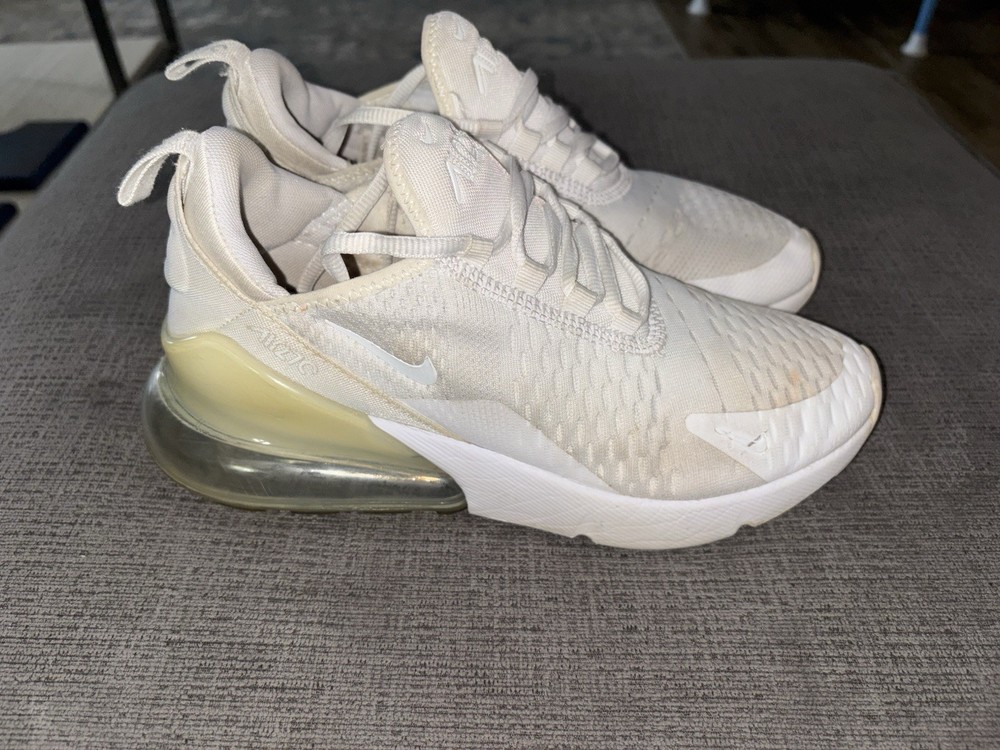 Nike Air Max 270 GS NBY White Silver 943345-103 Size 5.5 Y/ Womens Size 7