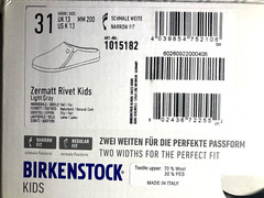 Birkenstock Zermatt Rivet Kids Light Gray Fur Lined Wool Sandal 10,11,13,1,2,3