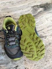 🏔️Merrell Moab Speed Low Waterproof Hiking Shoes Deep Green/Black Kid Sz:10.5