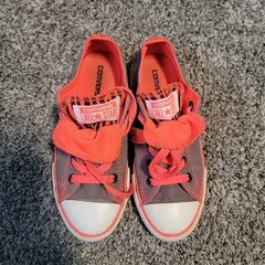 Converse Double Tongue Grey Orange Animal Print Junior Size 1