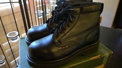 Genuine Black Leather Ad Tec Non Metallic Safety Toe Casual Boot YOUTH SIZE 4