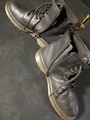 Doc Martens Ankle High Zip Up Youth Size 4m Black Boots Air Wair Leather