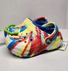 Crocs 207778-75V Classic Lined Marbled Clogs Unisex Kid’s Size C6 NEW with TAGS