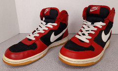Nike High Top Bambini 2008 6.5 Youth Board Shoes Varsity Black Red White VTG