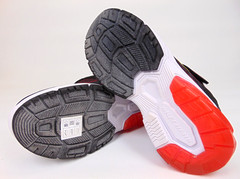 NEW! SKECHERS Kids Hook & Loop Low Top Athletic Sneakers, Size 1.0 K, Black Red