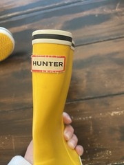 Hunter Yellow Waterproof Rubber Rain Boots Buckle Kids Size UK10 US11B/12G EU28