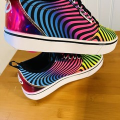 Heelys PRO 20 PRINTS BLACK RAINBOW Zebra Print Skate Rolling Shoe Women 5 YTH 4
