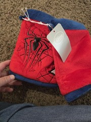 Disney Store Spider-Man Red/Blue Bootie Slippers Slip On Unisex Kids US 9