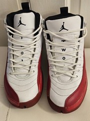 AIR JORDAN 12 RETRO GS – WHITE/BLACK/VARSITY RED – SZ 5Y 153265- 116