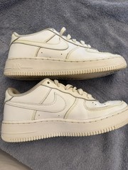 Nike Air Force 1 White Leather Unisex Kids Sneakers 6Y 314192-117 Low Top