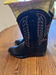 Durango Youth Black (Red and White) Lizard Print Western Boots Size 5D