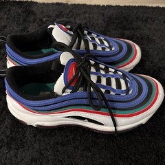 Nike Air Max 97 Multi Color Red Blue Green 5.5 Kids Or 7 Women