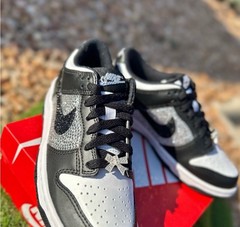 ✨ Handcrafted Nike Dunk Low Black/White Bling – Youth 4Y – Brand New w/ Box ✨