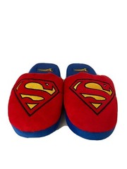 NEW DC Comics Super Hero SUPERMAN LOGO Kids plush Slippers MAN OF STEEL LARGE