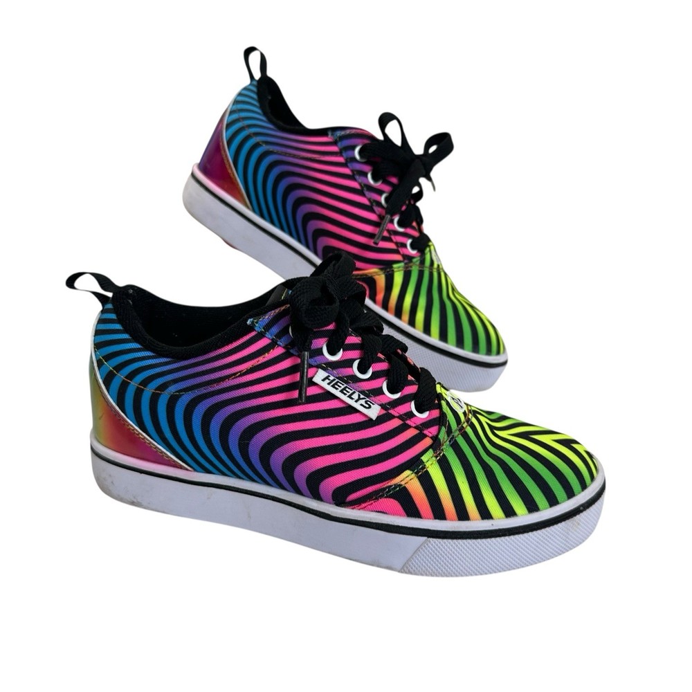Heelys Pro 20 Prints Black/Rainbow Zebra Print Skate Rolling Shoe Youth Size 4