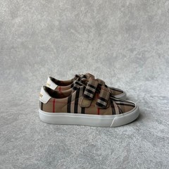 Kids Burberry Nova Check Plaid Strap Shoes Size 31 EU