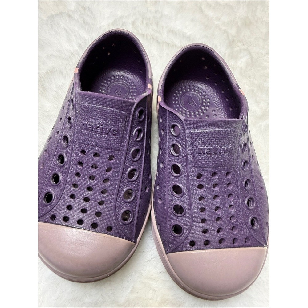 Native Jefferson Block Water Shoes Slip On C6 Purple Pink Child Toddler Beach