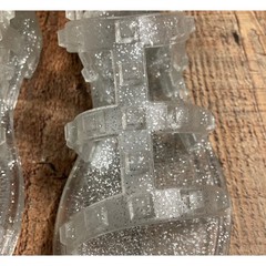Steve Madden Kids JTRIPPER Clear Glitter Jelly Gladiator Sandals Size 12 NEW