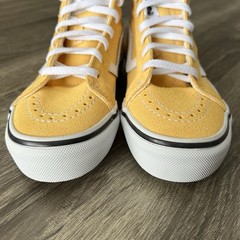Vans Sk8 Hi Zip Shoes Youth Sz 13.5 High Top Skate Sneakers Yellow Classic Suede