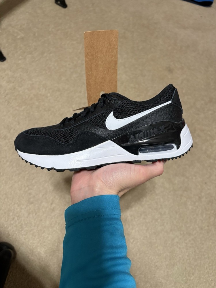 Size 5.5Y / 7W – Nike Air Max SYSTM Low Black Wolf Grey
