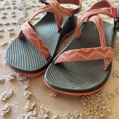 Chaco Adjustable Strap Sandals Big Kids Z/1 Size 4 Orange Boho Embroidered Look