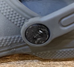 Crocs Kids C9 Gray Classic Clogs Sandals Slip On Shoes 4 Charms Jibbitz Included