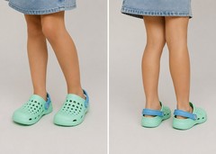 NWT Joybees Active Clog Youth Child 12/13 Mint Blue Slip On Comfy Water Shoes
