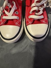 CESIVEAR BALAHOU Red High Top Canvas Sneakers Lace Up Zipper Unisex Kids Size 31