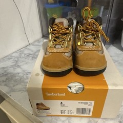 Timberland Field Boot Wheat Brown Nubuck Waterproof Lace-Up Unisex Kids Size 4