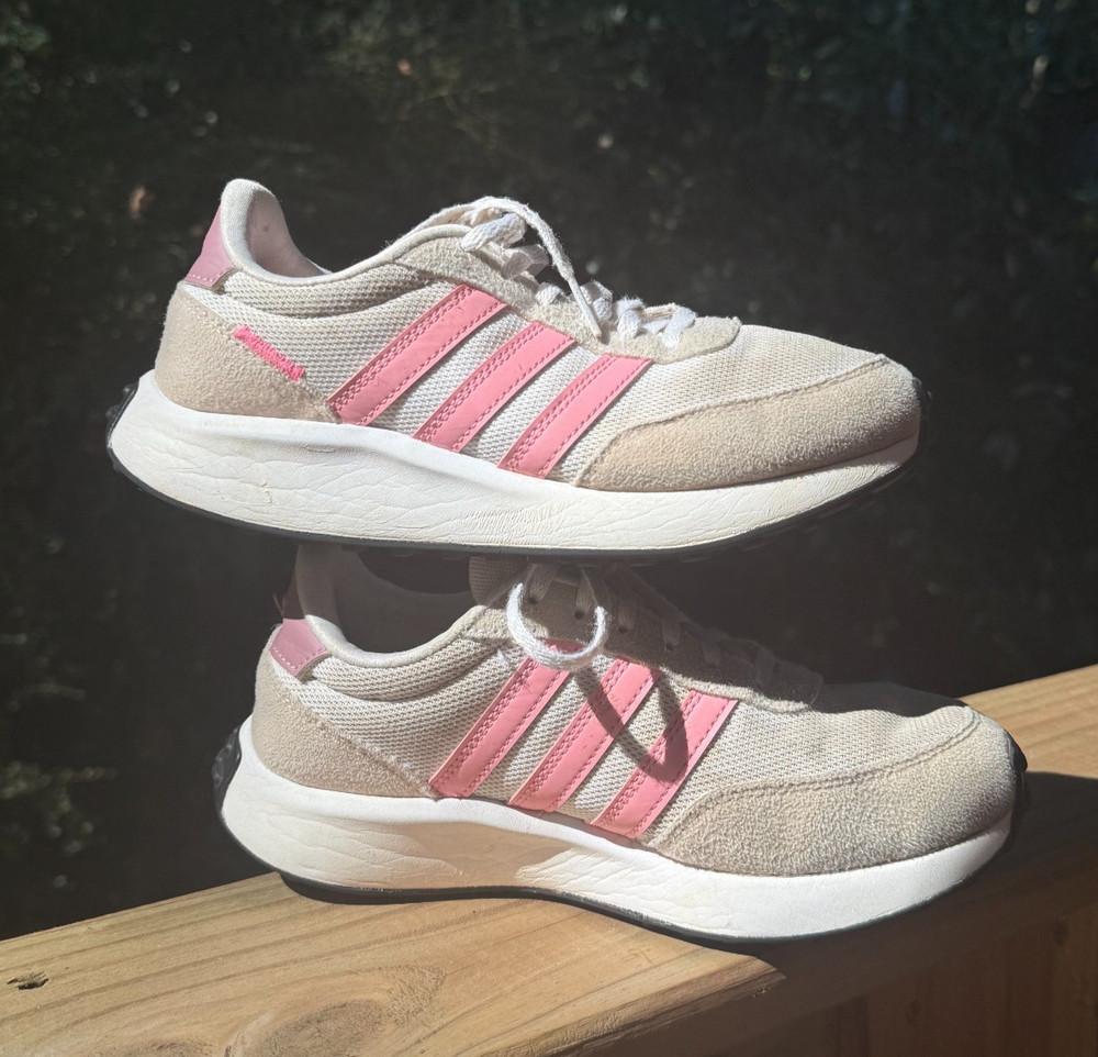 Adidas Run 70s Kid’s Unisex Sneaker Size 4 Lace Up Shoe White 2023