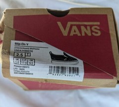 Vans Checkerboard Black/Pewter Toddler Slip-On 2.5 Shoe With Tags And Box