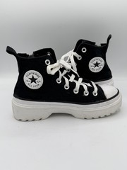 Converse Lugged Lift Platform Black White Sneakers Youth Size 3