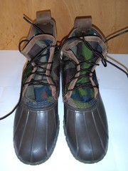 LL Bean Boots Camo Lace Up Unlined Hunting Duck Outdoor Kids Sz 5 Camouflage