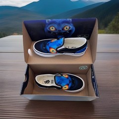 VANS Classic Slip-On KPop Demon Hunters Kids Shoes Blue Black Yellow Size 1.5