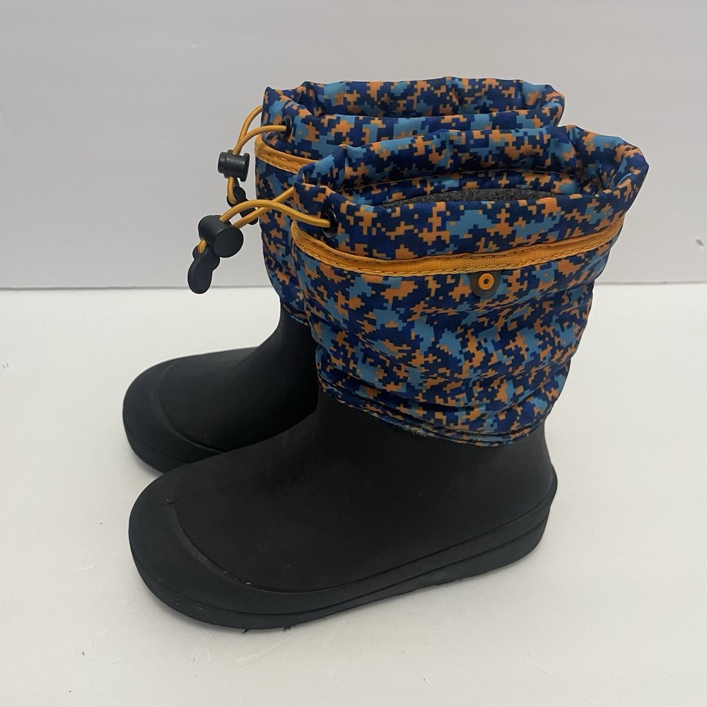 Bogs Snow Shell Digital Maze Winter Snow Boots Kids Youth Size 1 Black