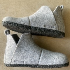 BIRKENSTOCK – Kids Size 2 (33) Andermatt Shearling Wool Felt Gray Boots NEW