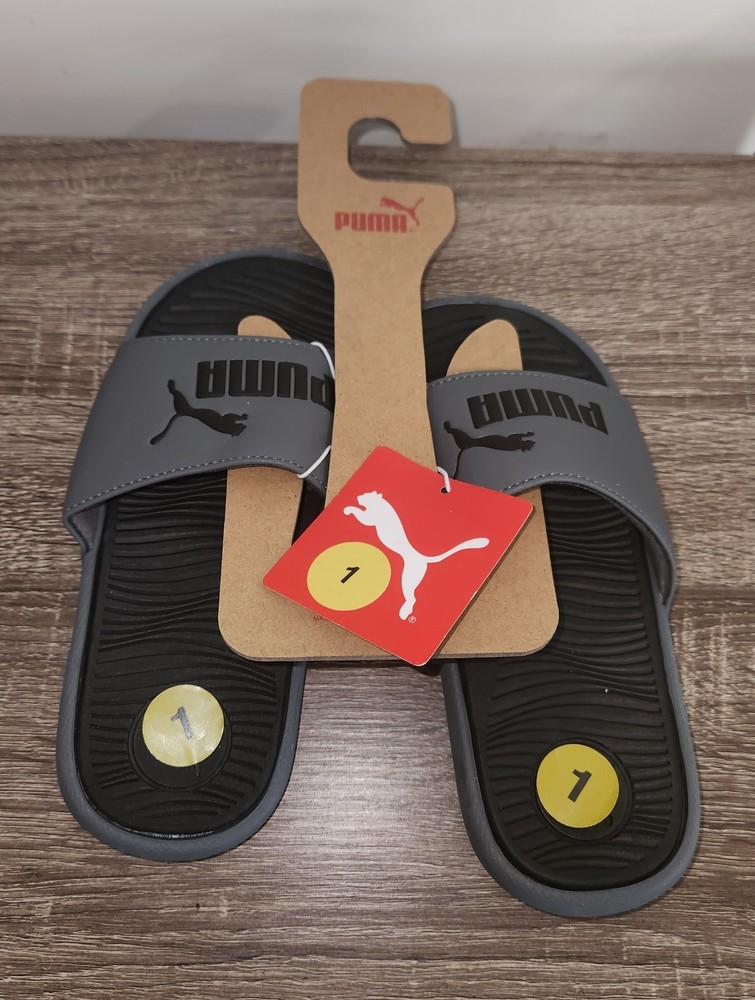 PUMA Kids‘ Cool Cat 2.0 Sandals size 1C New With Tags Dark Gray/Black