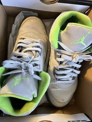 Jordan 5 Retro PS Silver Green Bean Flint Grey Kids Sneakers 3Y High Top