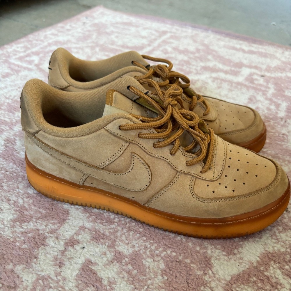 Nike Air Force 1 Low WB GS Flax Wheat Suede Gum Sole 943312-200 Kids 6.5Y