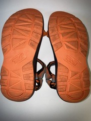 Teva Strappy Sandal Orange Blue Black Unisex Kids US 3 EU 35 Fabric Hook & Loop