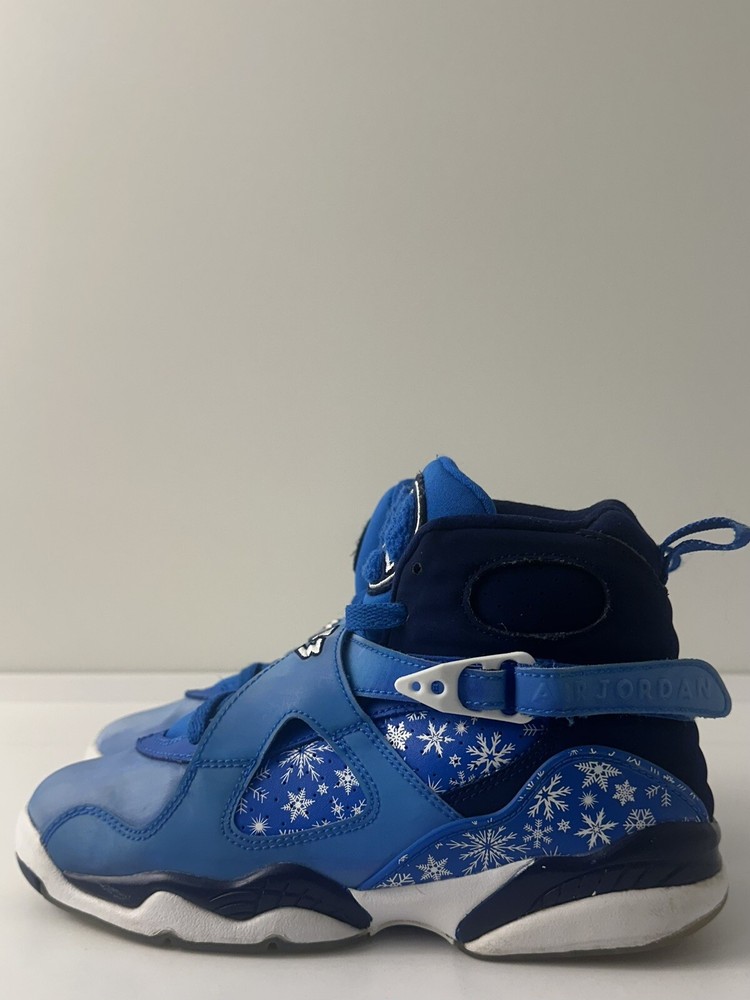 Air Jordan 8 Retro Snow Blizzard Cobalt Blaze Blue Void White Sz 4Y