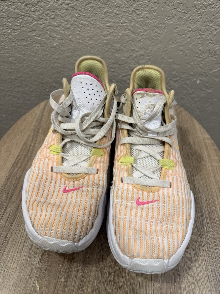 Nike PG 6 Unisex Kids 7.5 Beige/White/Pink Textile Low Top Basketball