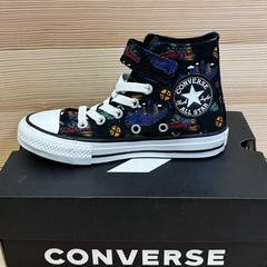 Converse Chuck Taylor Hi 1V Black Train Print Kids Size 11 Youth No Tie