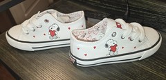 Peanuts® Snoopy White Canvas/Hearts Lace-Up Sneakers Toddler Size 8 NIB