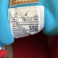 Jordan Air Jordan 1 Mid GS Leather Mid Top Sneakers White/Red/Gold/Blue 5Y