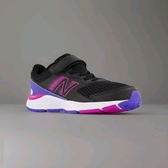 YA680BP6 New Balance 680 V6 Hook & Loop Shoe, Black/Pop/Aura, Men’s Size 6.5 .