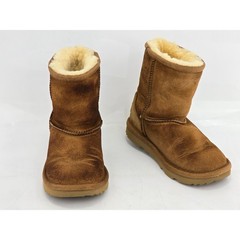 UGG Classic Short Boots Kids Size 12 Chestnut Suede Shearling 1017703K -Good