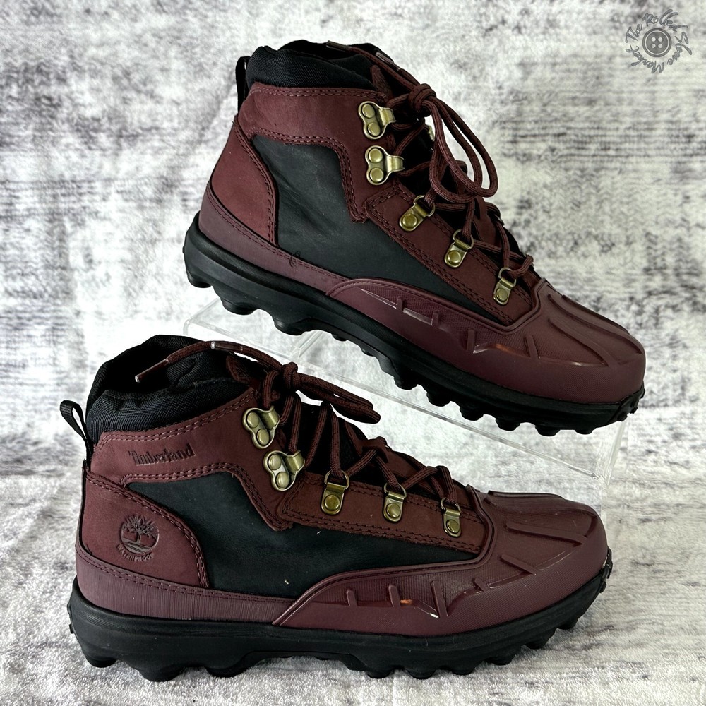 New No Box Timberland Converge Shell Toe Boot Burgundy Nubuck Youth Big Kids 4.5